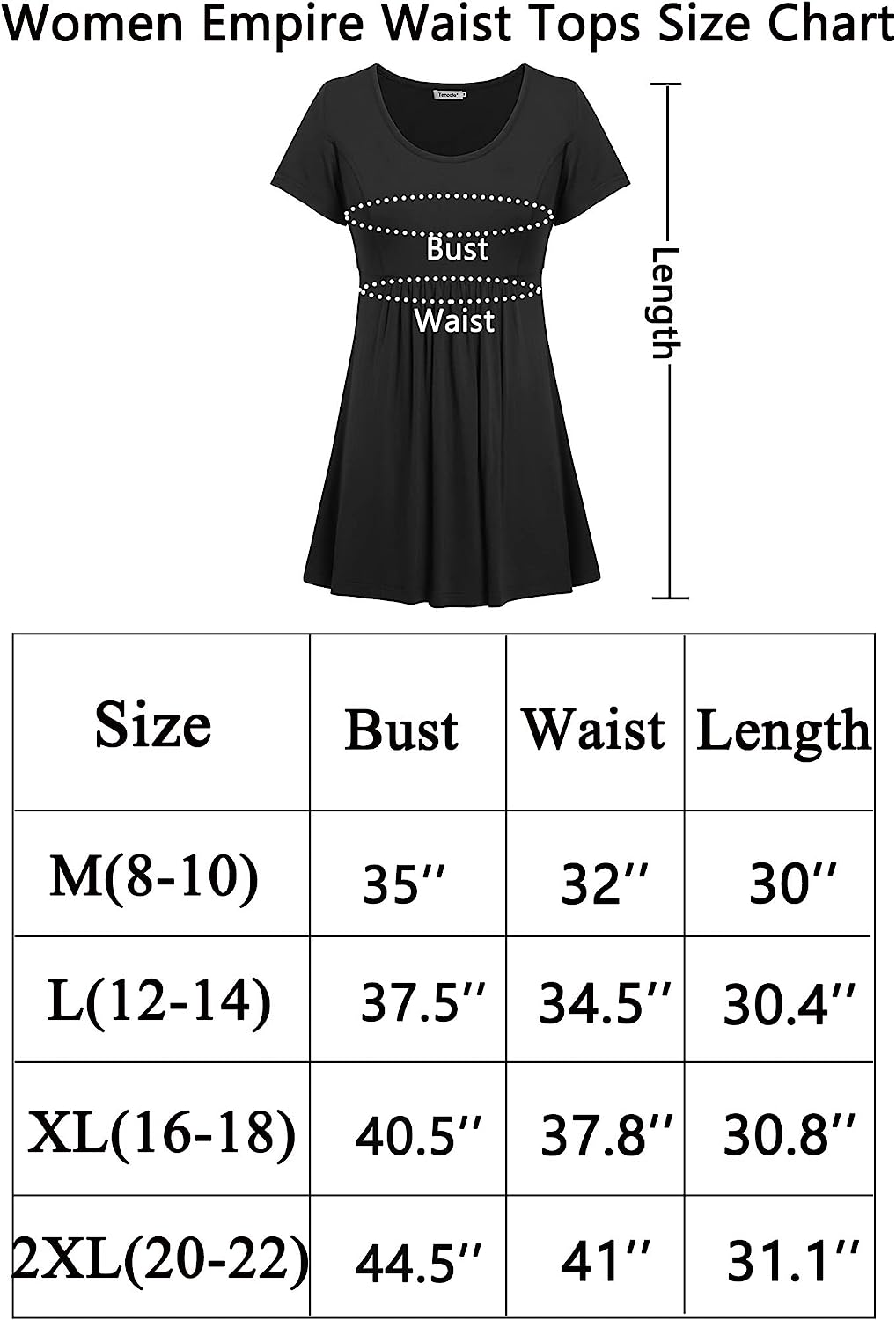 Tencole Womens Short Sleeve Summer Tunic Tops for Leggings Loose Fit Hide Belly Shirts Empire Waist Casual Tops - Image 5